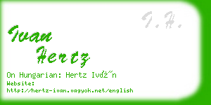 ivan hertz business card